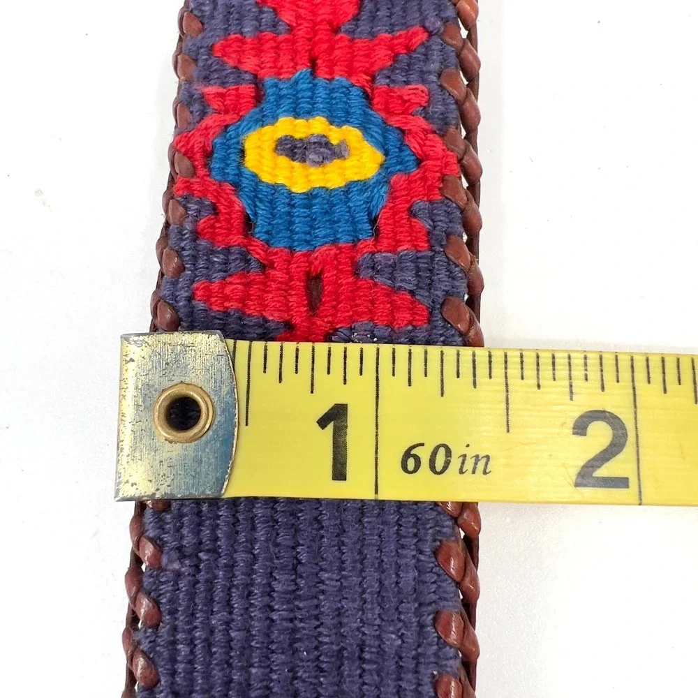 Men's 30 Handmade Guatemalan Belt Woven Textile Leather Boho Southwestern Unisex
